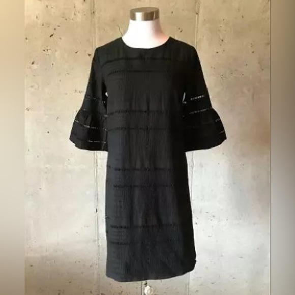 JCREW FLUTTER SLEEVE SHIFT DRESS IN EYELET - Picture 1 of 5